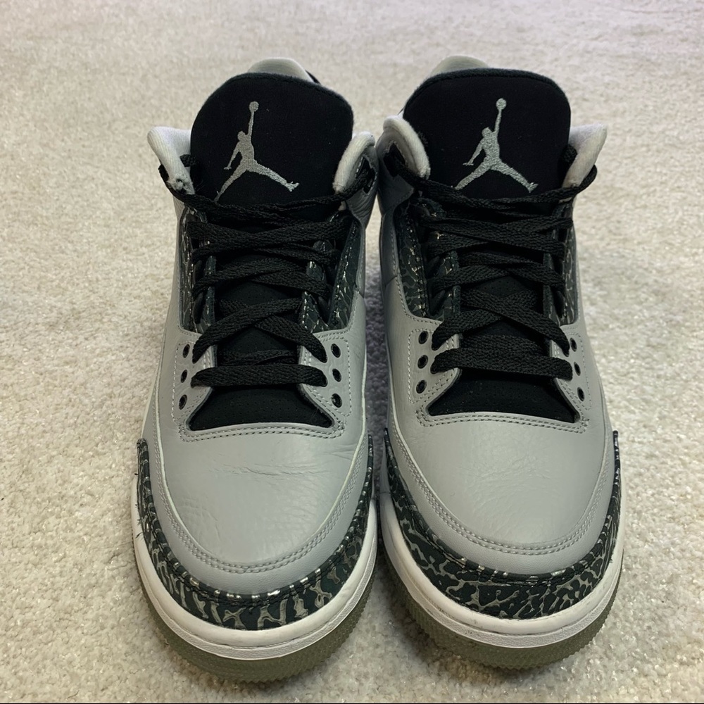 Nike Air Jordan 3 III Retro Wolf Grey Metallic Sliver Cement Men’s Size 9 & Box - Picture 3 of 8